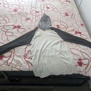 Tall man's long sleeve hooded T-shirt